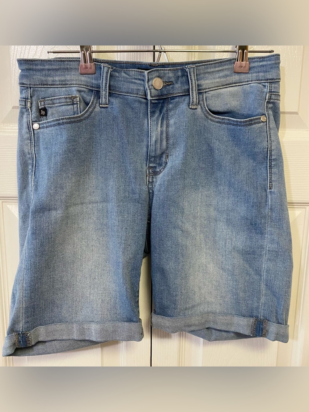 Judy Blue Light Blue Denim Roll-Cuff Women's Shorts (M)